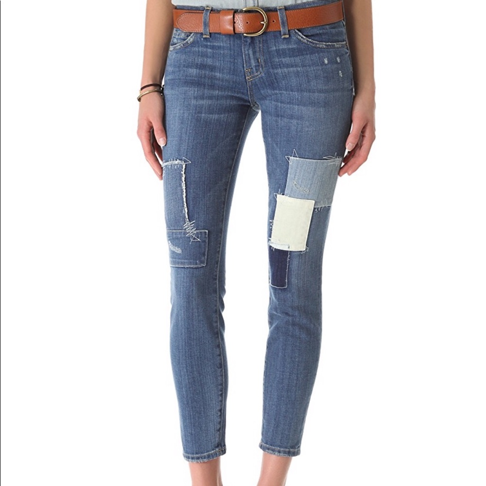 Current/Elliott Stiletto Patchwork Jeans